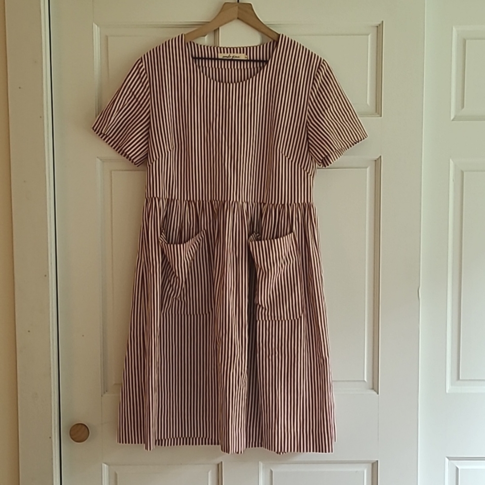 Red striped pocket dress